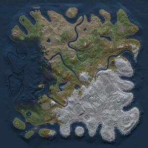 Thumbnail Rust Map: Procedural Map, Size: 4500, Seed: 1658617129, 14 Monuments