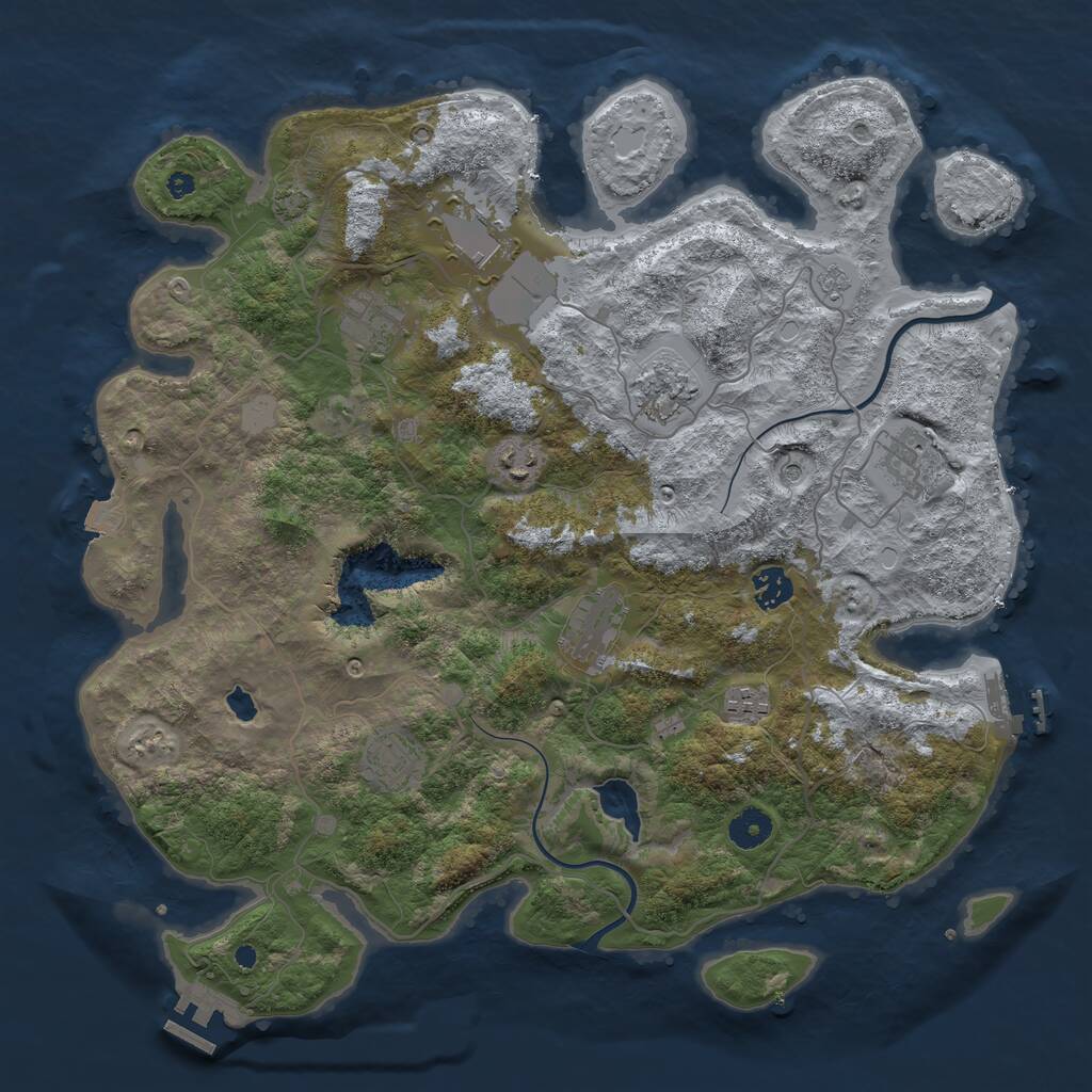 Rust Map: Procedural Map, Size: 4000, Seed: 7099, 15 Monuments