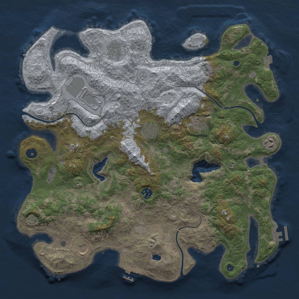 Rust Map: Procedural Map, Size: 4200, Seed: 1490691697, 14 Monuments