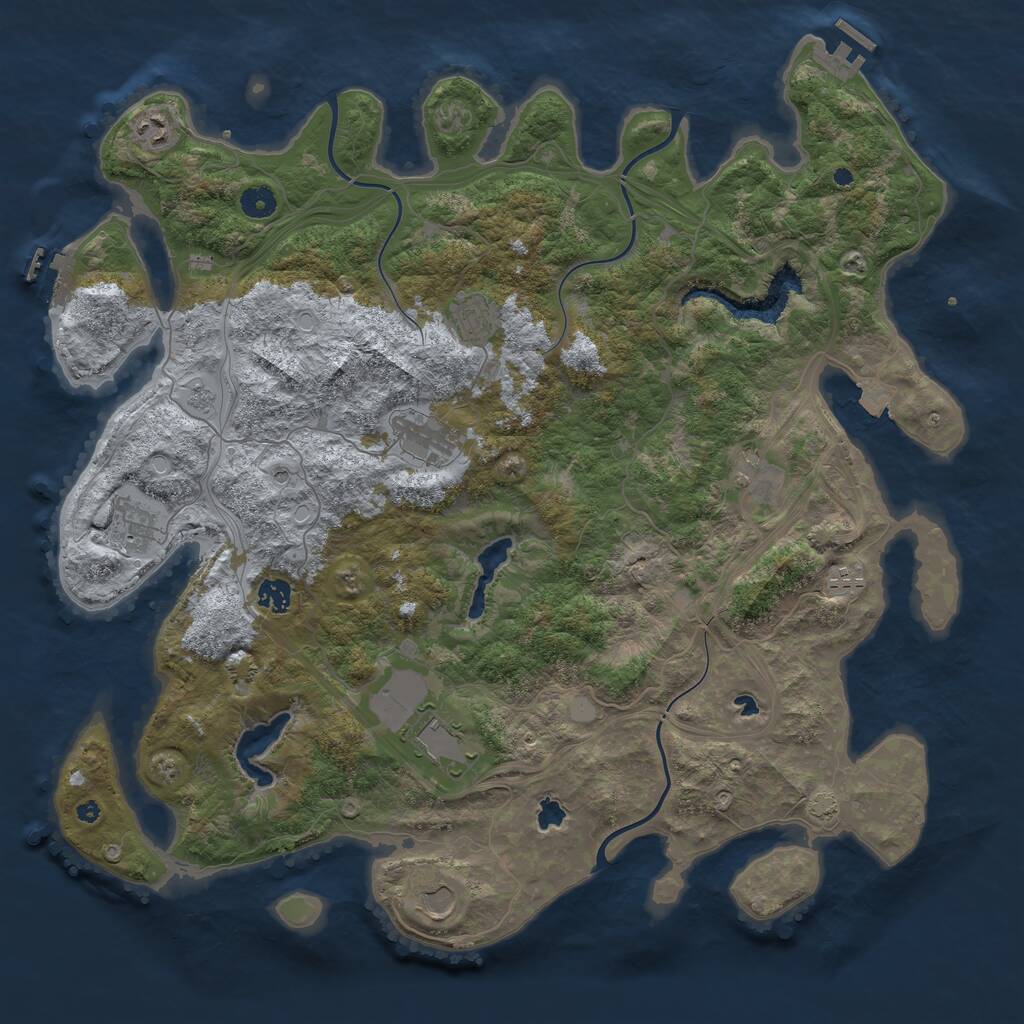 Rust Map: Procedural Map, Size: 4500, Seed: 116136576, 15 Monuments