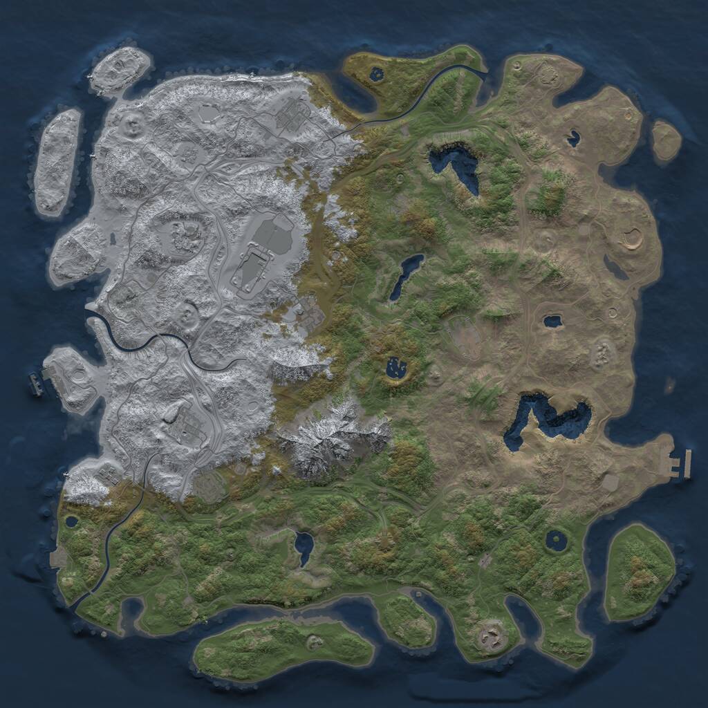 Rust Map: Procedural Map, Size: 5000, Seed: 24959, 17 Monuments