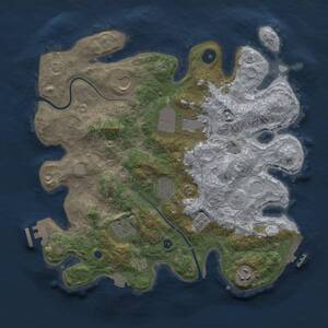 Thumbnail Rust Map: Procedural Map, Size: 3500, Seed: 874250, 12 Monuments