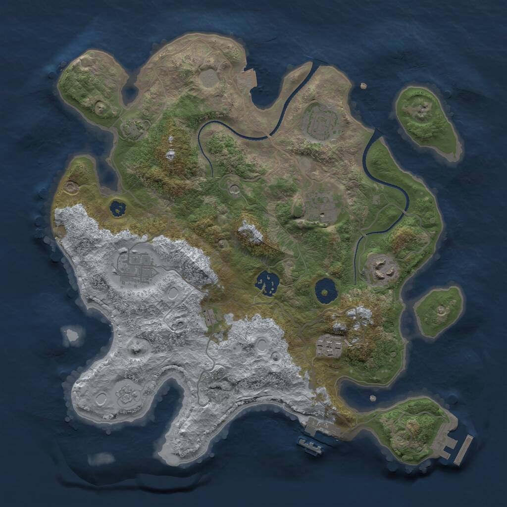 Rust Map: Procedural Map, Size: 3200, Seed: 618989385, 12 Monuments