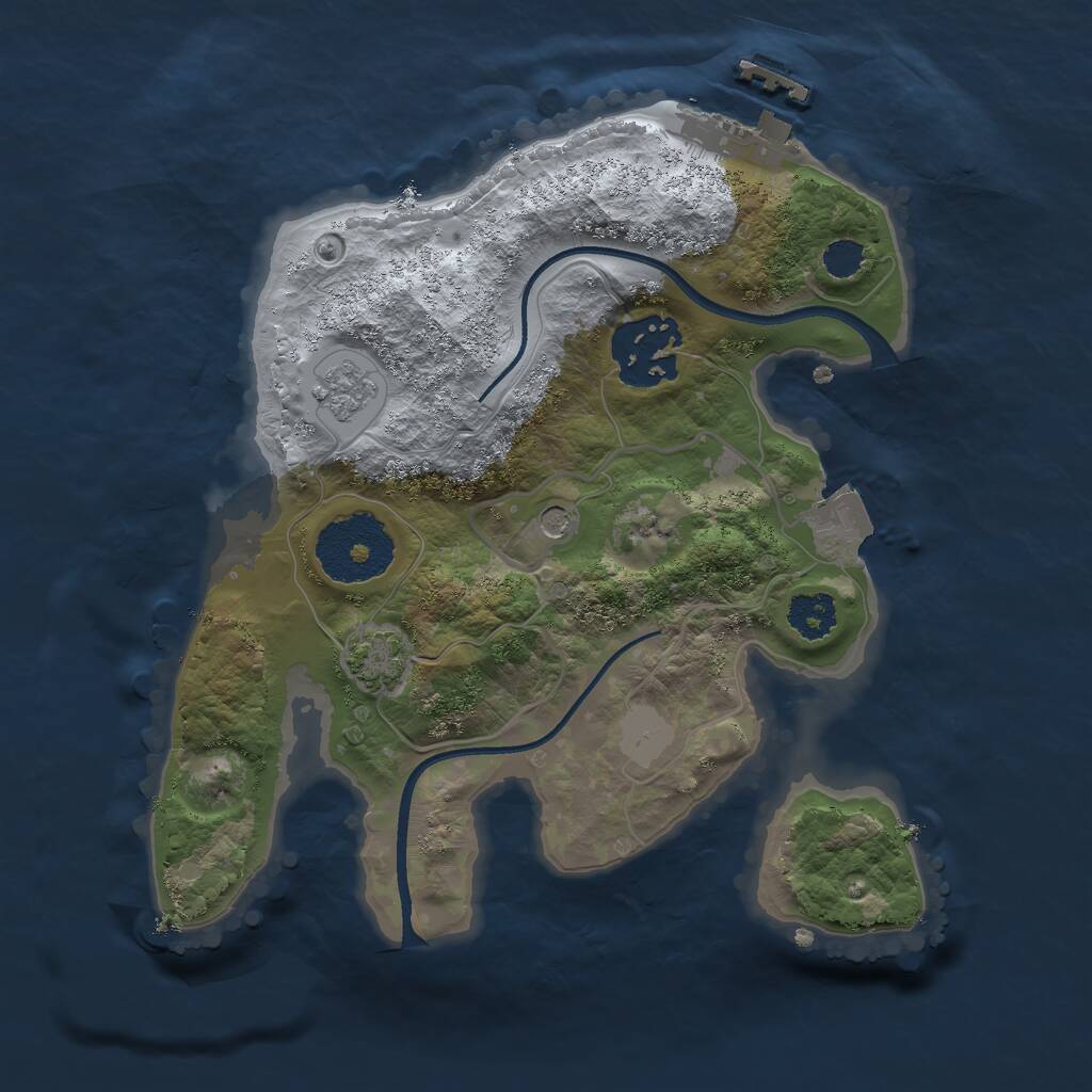 Rust Map: Procedural Map, Size: 2280, Seed: 116, 6 Monuments