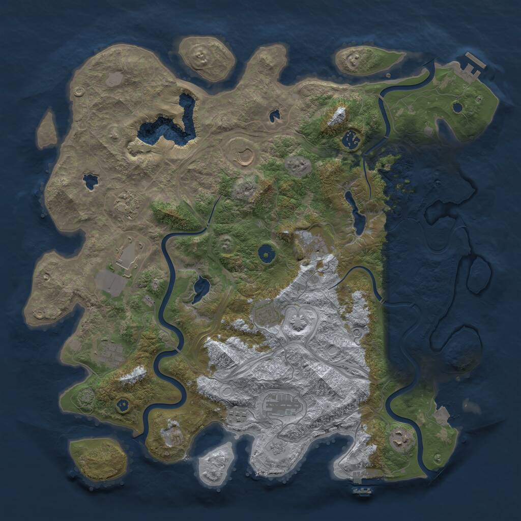 Rust Map: Procedural Map, Size: 4500, Seed: 581407872, 16 Monuments