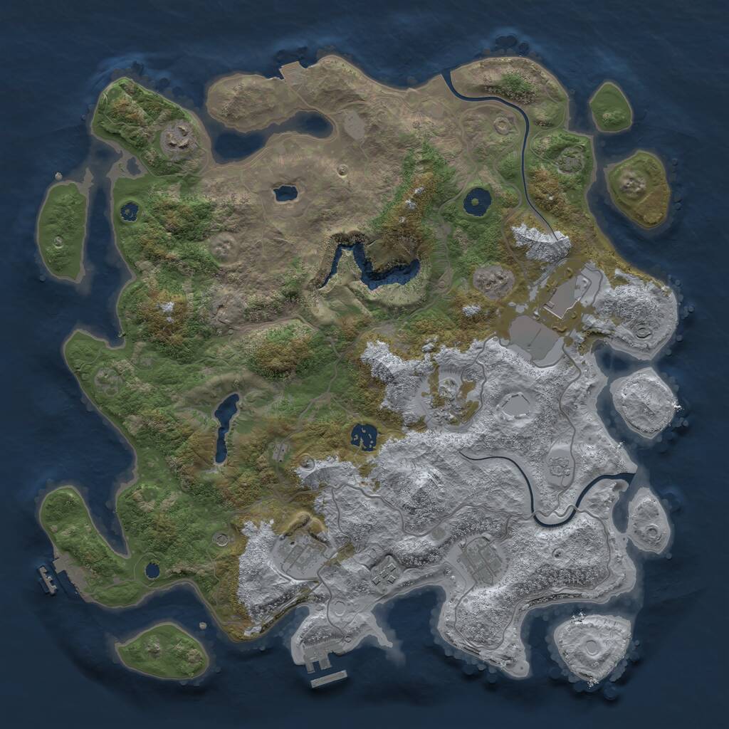 Rust Map: Procedural Map, Size: 4000, Seed: 795136794, 13 Monuments