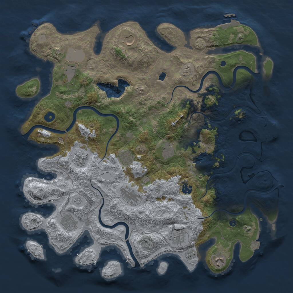 Rust Map: Procedural Map, Size: 4242, Seed: 423455708, 17 Monuments