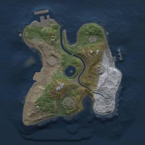 Thumbnail Rust Map: Procedural Map, Size: 2000, Seed: 520492346, 4 Monuments