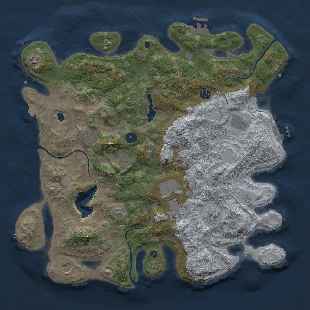 Rust Map: Procedural Map, Size: 4242, Seed: 205082656, 15 Monuments