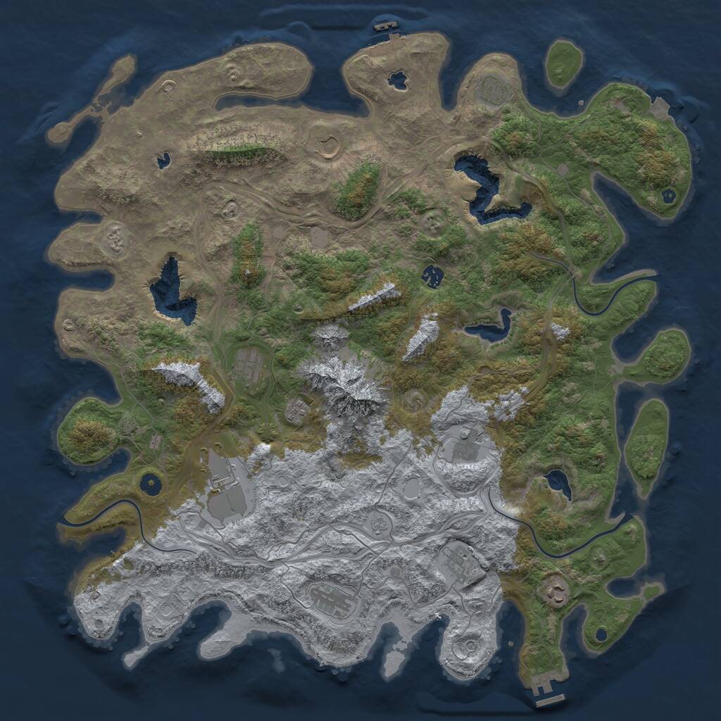 Rust Map: Procedural Map, Size: 5000, Seed: 641730721, 16 Monuments