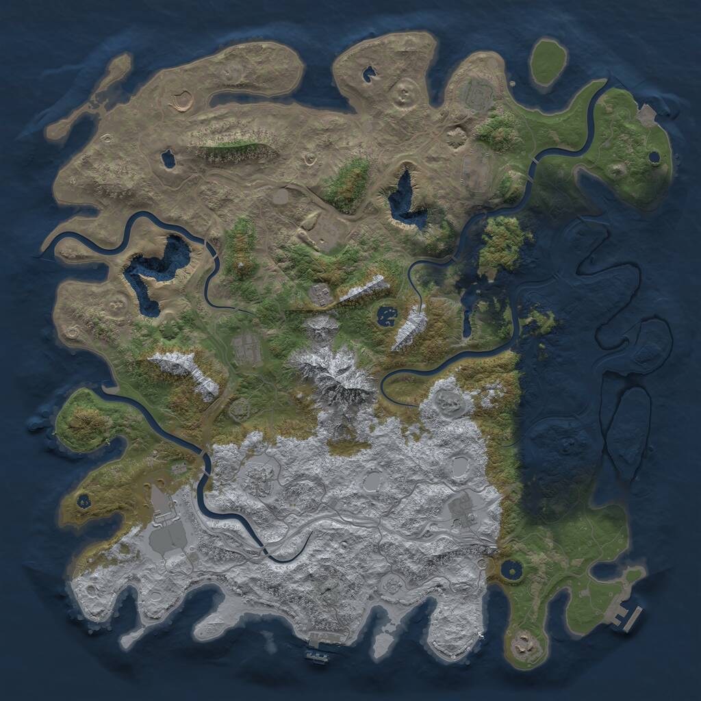 Rust Map: Procedural Map, Size: 5000, Seed: 641730721, 17 Monuments