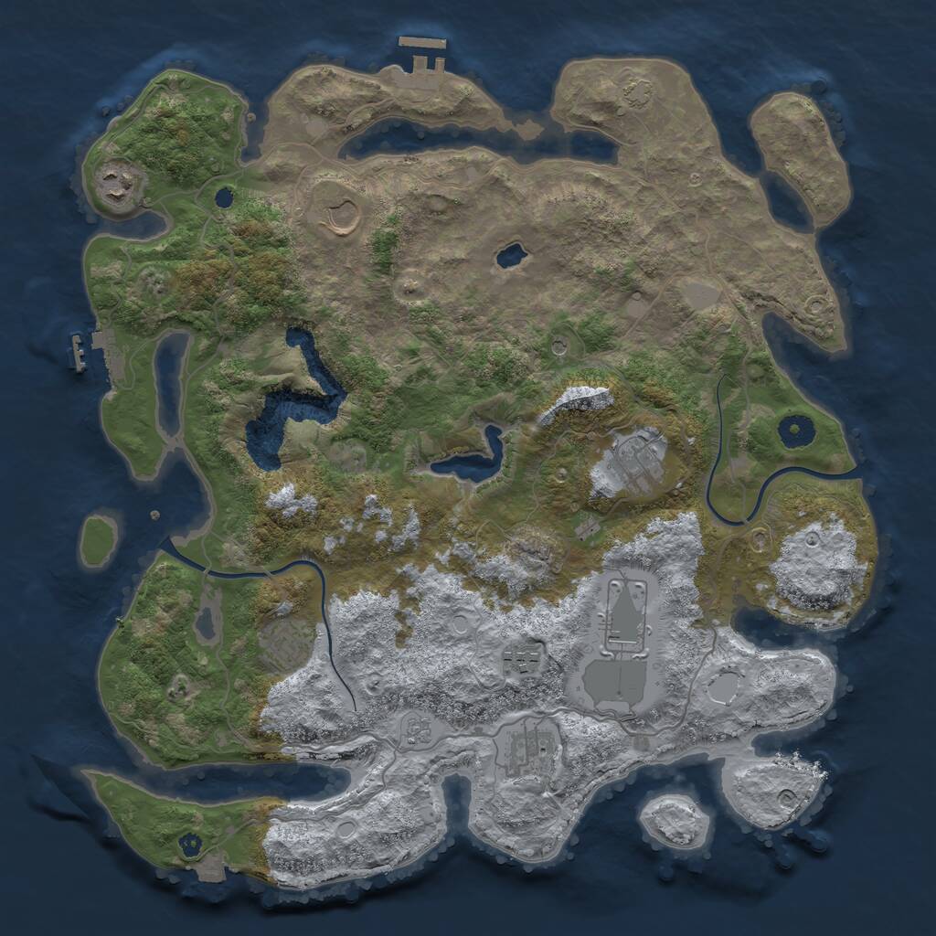 Rust Map: Procedural Map, Size: 4000, Seed: 353608806, 13 Monuments