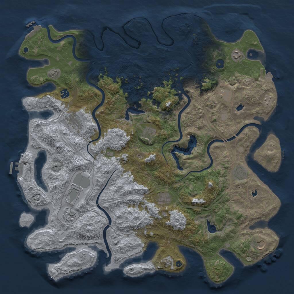 Rust Map: Procedural Map, Size: 4850, Seed: 110030725, 17 Monuments