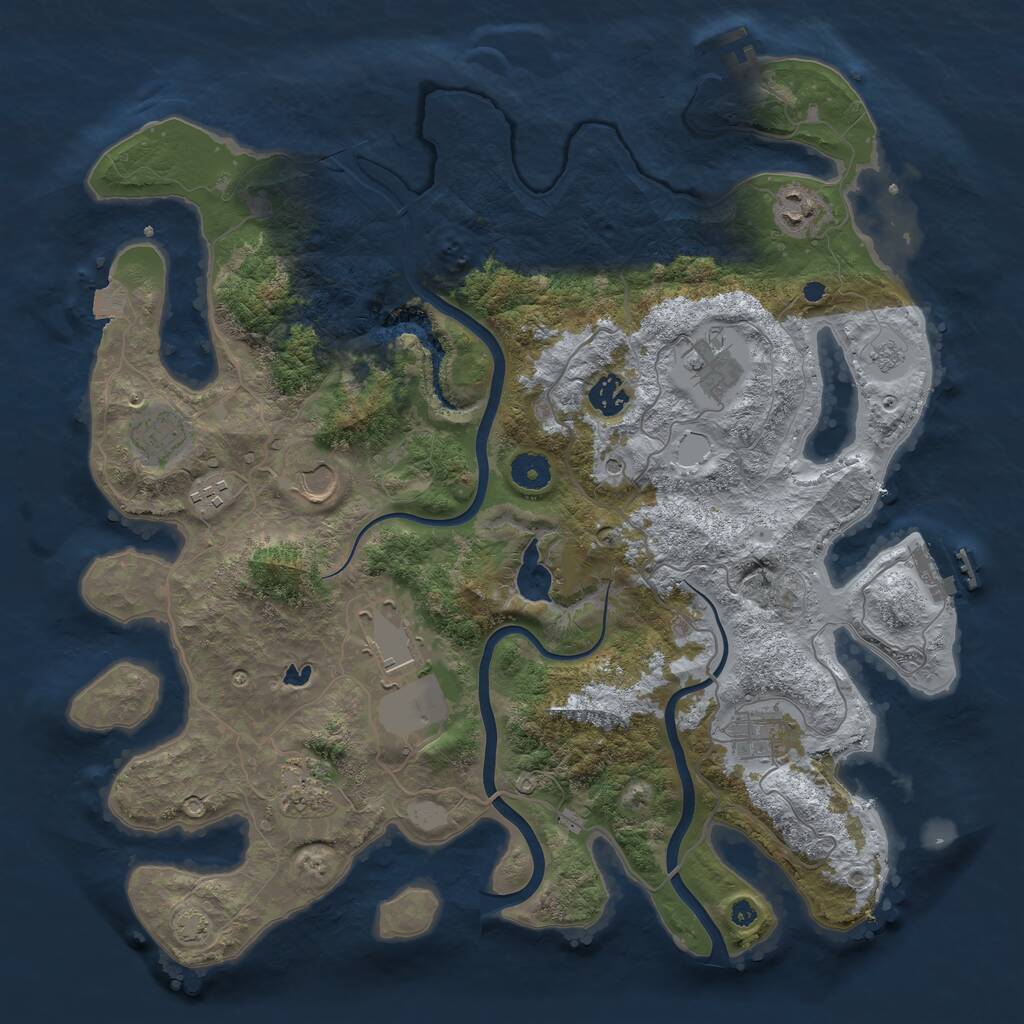 Rust Map: Procedural Map, Size: 4000, Seed: 481985, 15 Monuments