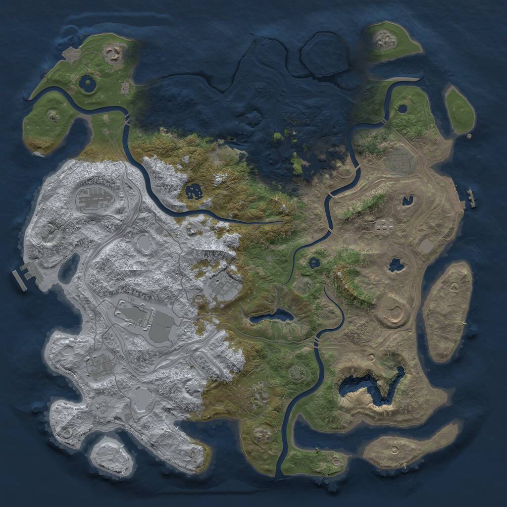 Rust Map: Procedural Map, Size: 4500, Seed: 373453074, 17 Monuments