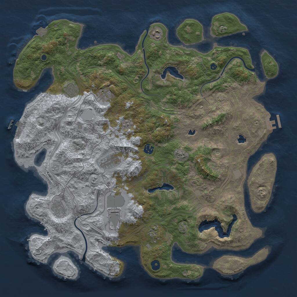Rust Map: Procedural Map, Size: 4500, Seed: 373453074, 15 Monuments
