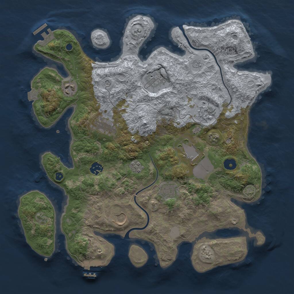 Rust Map: Procedural Map, Size: 3650, Seed: 616890127, 15 Monuments