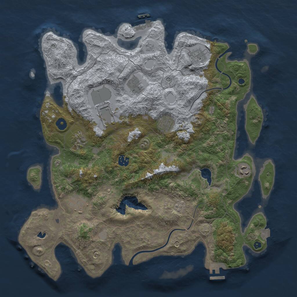 Rust Map: Procedural Map, Size: 4000, Seed: 122811753, 15 Monuments