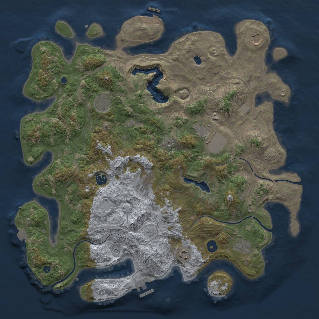 Rust Map: Procedural Map, Size: 4250, Seed: 2117728559, 13 Monuments