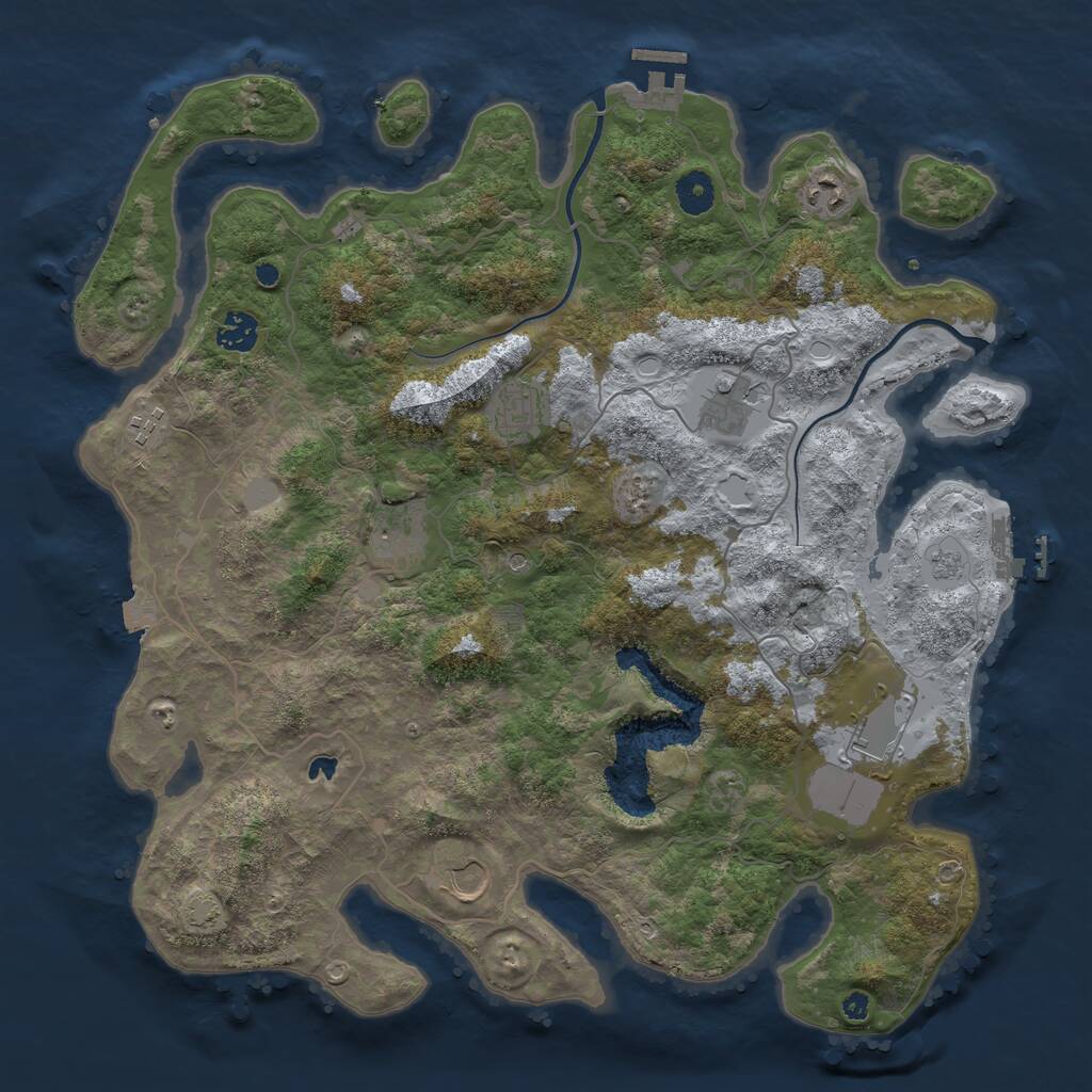 Rust Map: Procedural Map, Size: 4000, Seed: 202503, 14 Monuments
