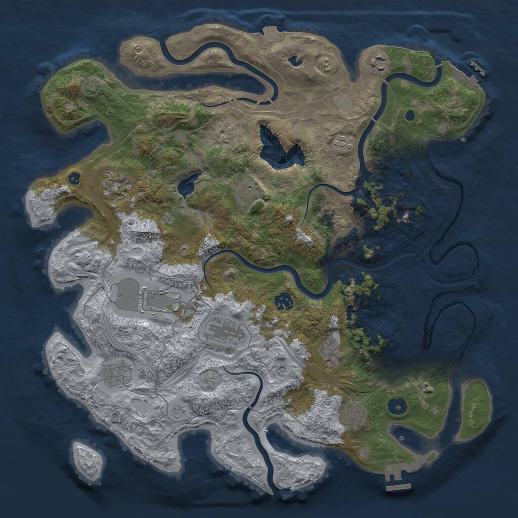 Rust Map: Procedural Map, Size: 4250, Seed: 338541336, 16 Monuments