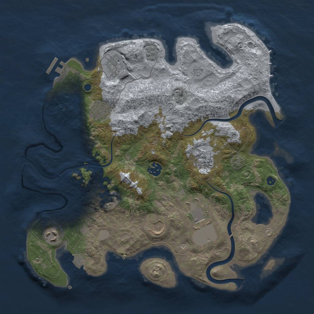 Rust Map: Procedural Map, Size: 3500, Seed: 612788810, 13 Monuments