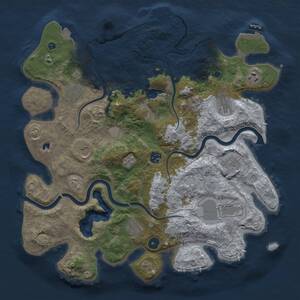 Thumbnail Rust Map: Procedural Map, Size: 4000, Seed: 320251, 15 Monuments