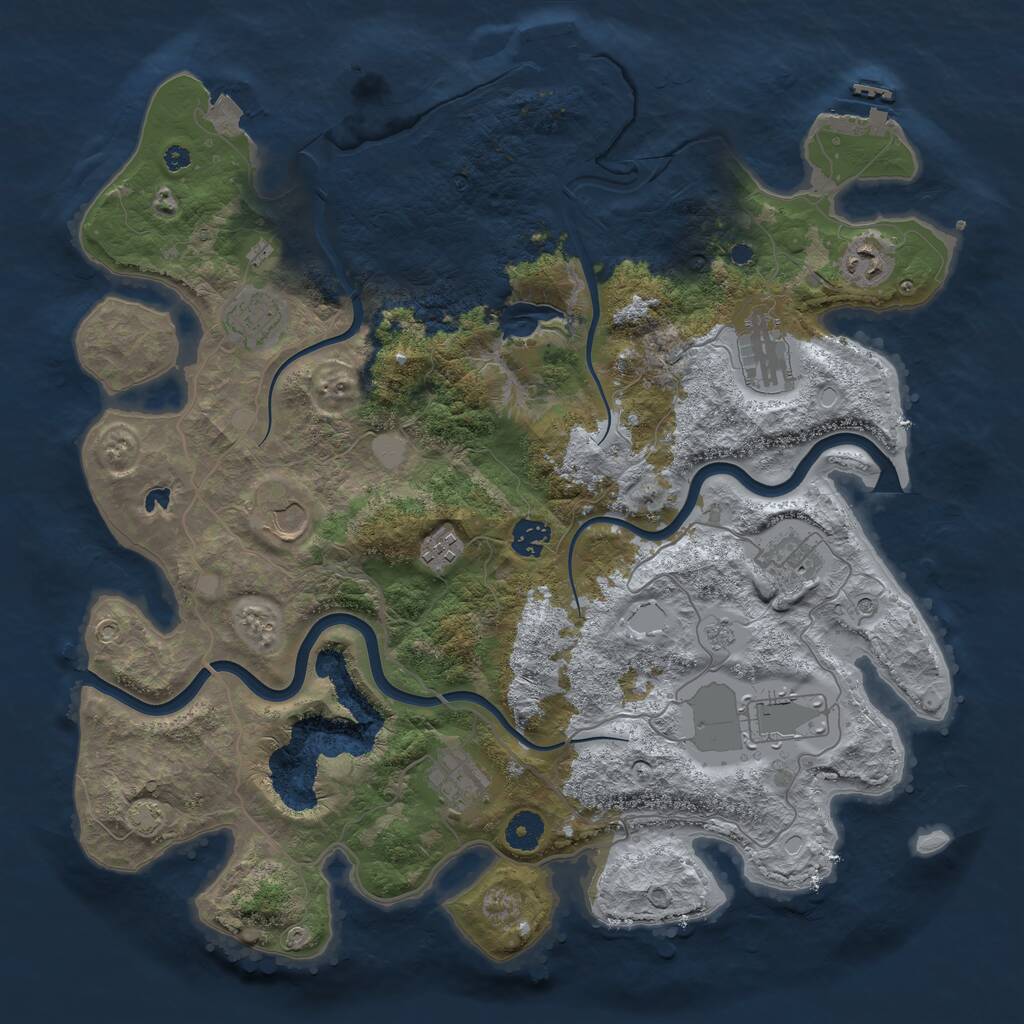 Rust Map: Procedural Map, Size: 4000, Seed: 320251, 15 Monuments
