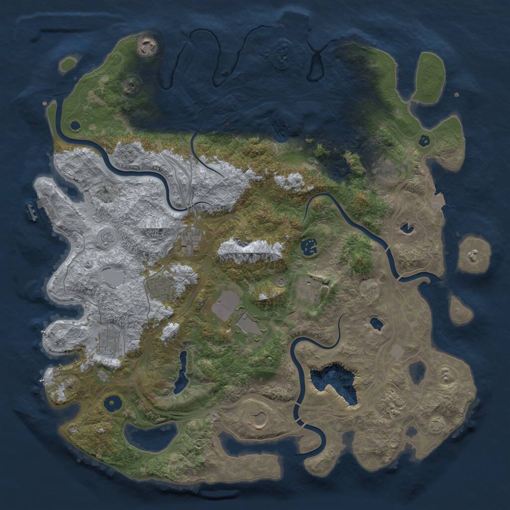 Rust Map: Procedural Map, Size: 4500, Seed: 21510, 17 Monuments