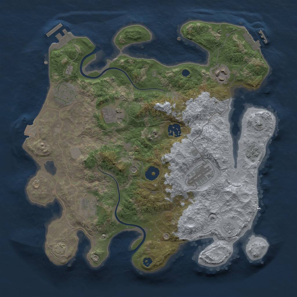 Rust Map: Procedural Map, Size: 3234, Seed: 156199102, 13 Monuments