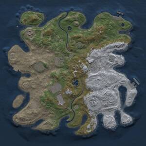 Thumbnail Rust Map: Procedural Map, Size: 3500, Seed: 1070299749, 14 Monuments