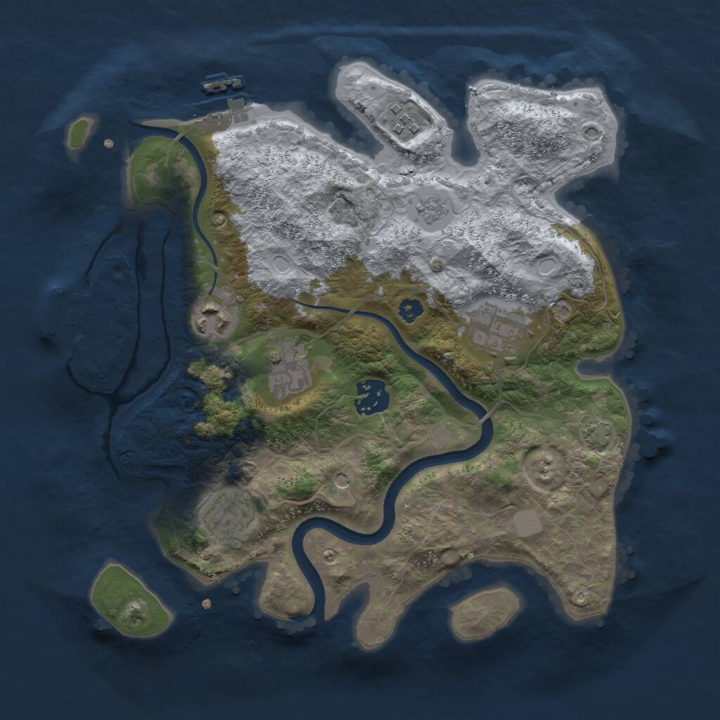 Rust Map: Procedural Map, Size: 3000, Seed: 1566800614, 12 Monuments