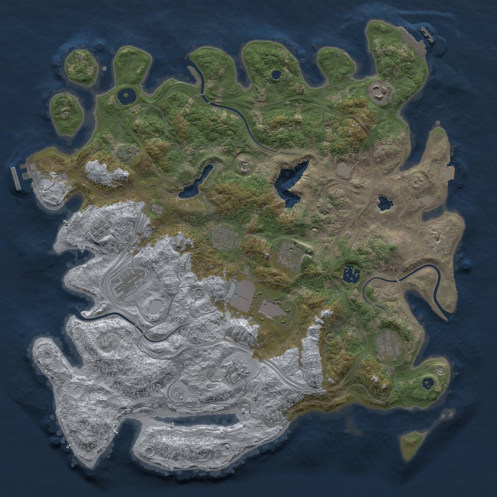 Rust Map: Procedural Map, Size: 4250, Seed: 932431984, 15 Monuments
