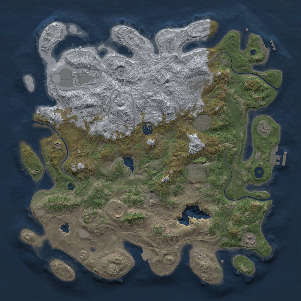 Rust Map: Procedural Map, Size: 4250, Seed: 1275819765, 15 Monuments