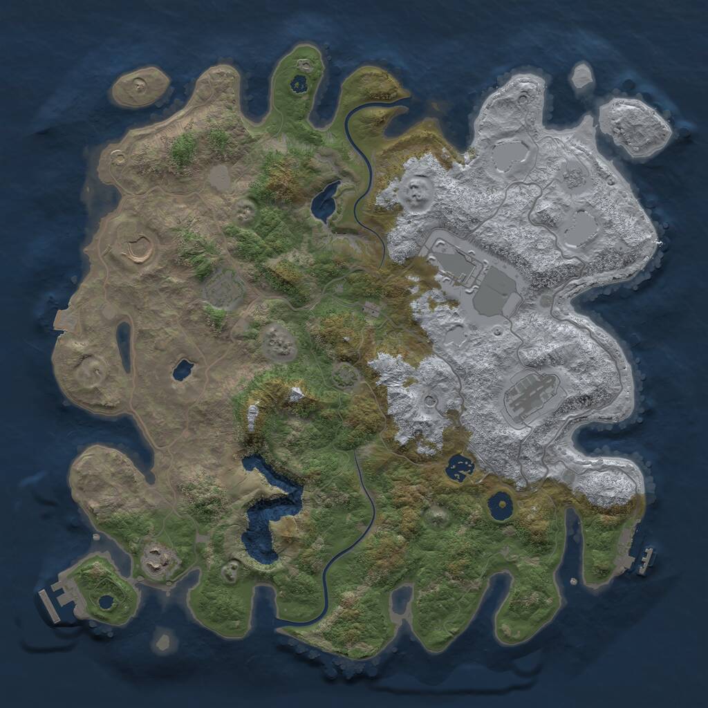 Rust Map: Procedural Map, Size: 4000, Seed: 806289185, 12 Monuments