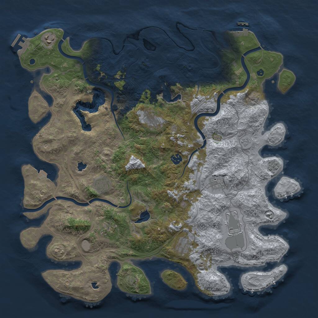 Rust Map: Procedural Map, Size: 4500, Seed: 14982, 15 Monuments