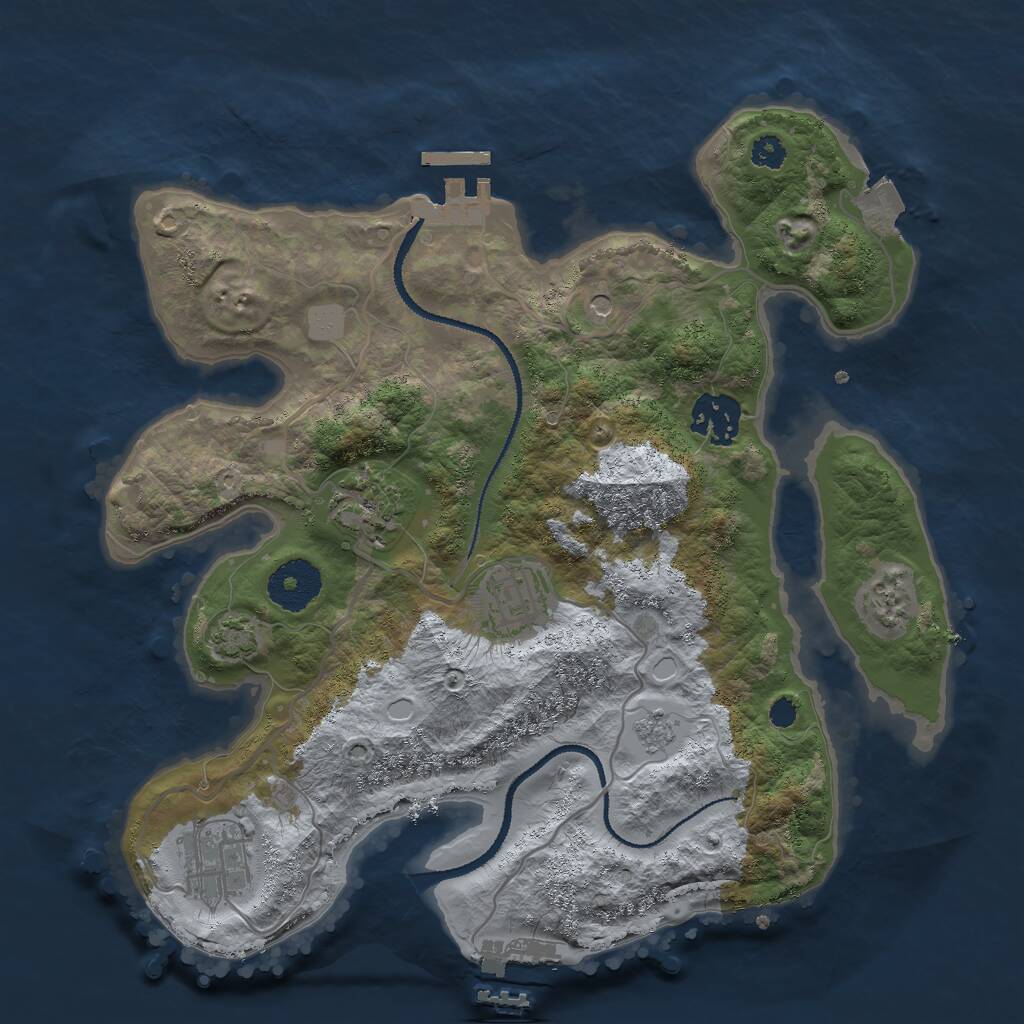 Rust Map: Procedural Map, Size: 3000, Seed: 856782512, 10 Monuments
