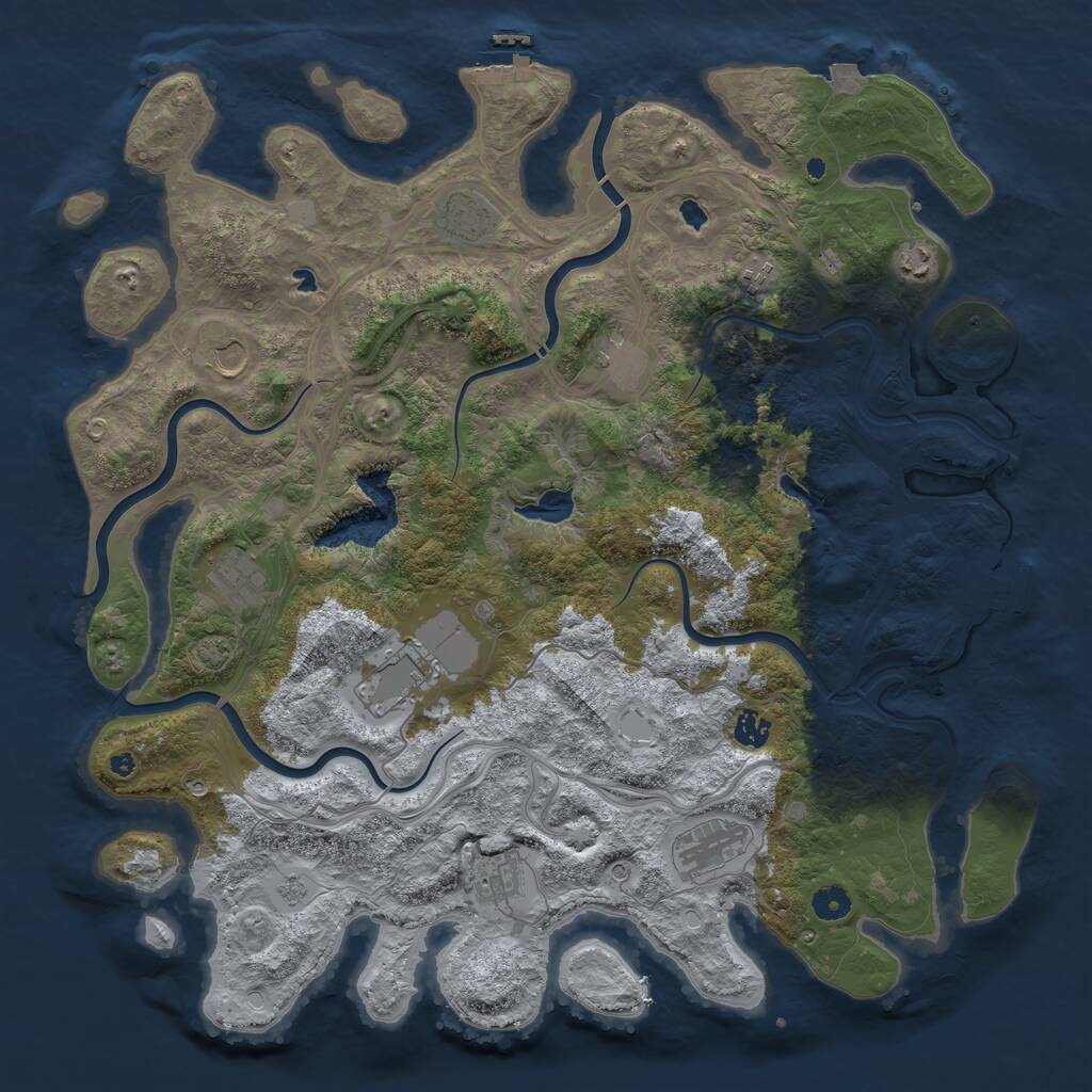 Rust Map: Procedural Map, Size: 4500, Seed: 480323316, 16 Monuments
