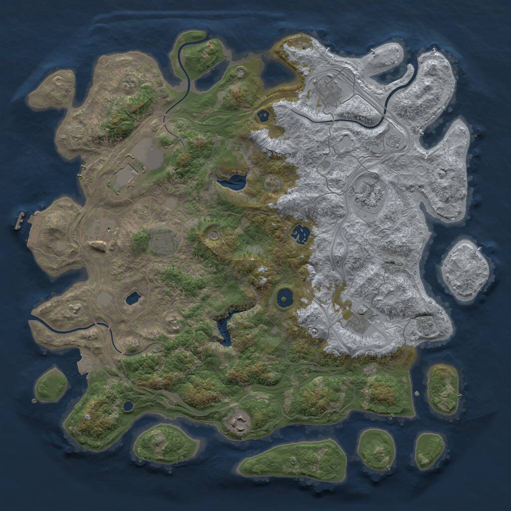 Rust Map: Procedural Map, Size: 4250, Seed: 787682983, 14 Monuments