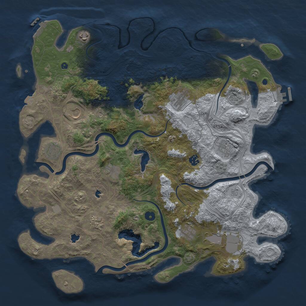 Rust Map: Procedural Map, Size: 4500, Seed: 1242237251, 17 Monuments