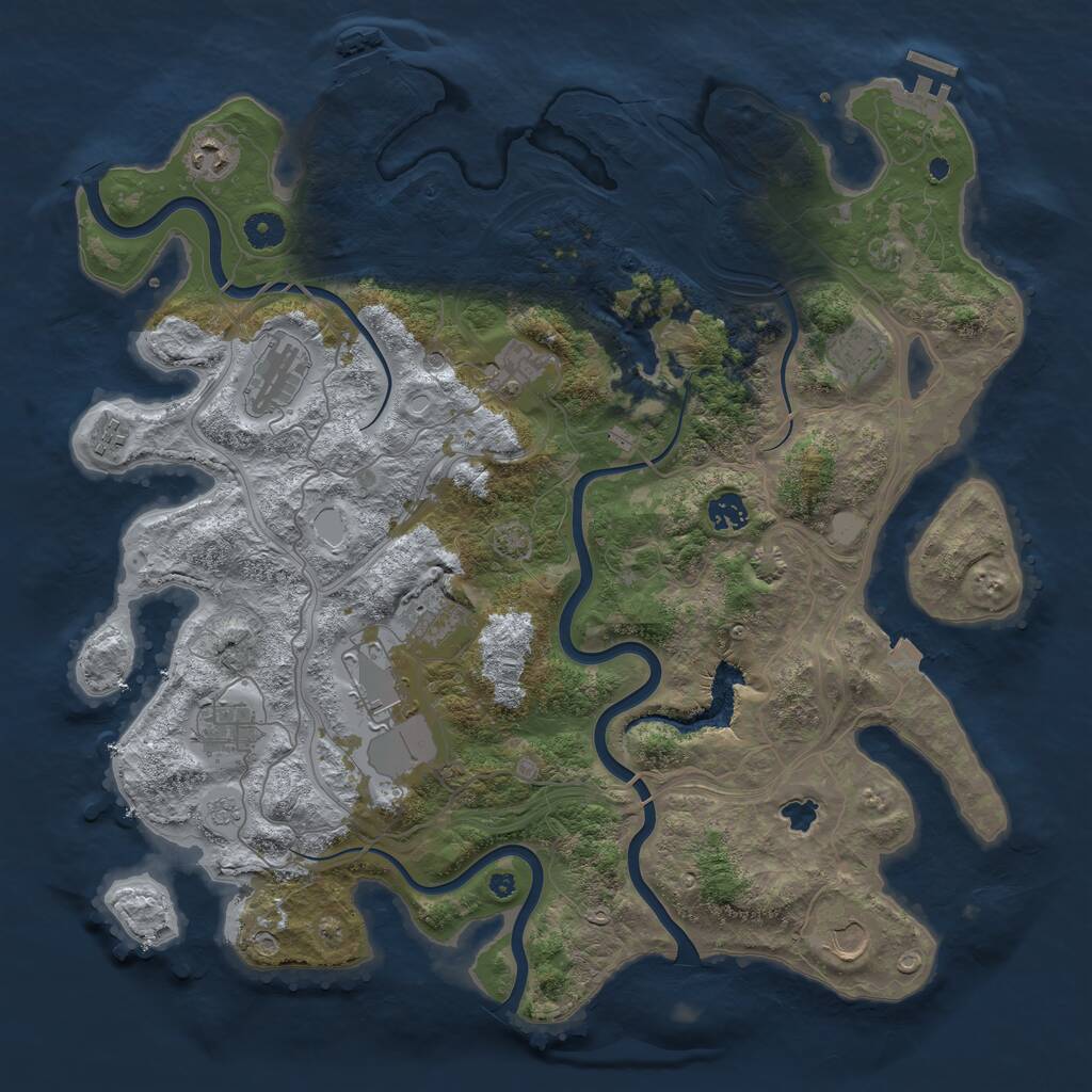 Rust Map: Procedural Map, Size: 4250, Seed: 12436851, 16 Monuments