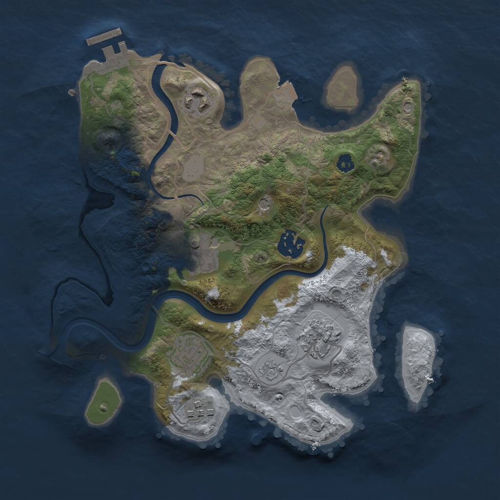 Rust Map: Procedural Map, Size: 2800, Seed: 18561, 10 Monuments
