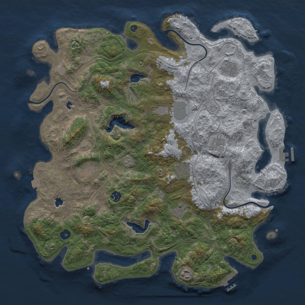 Rust Map: Procedural Map, Size: 4500, Seed: 1780538606, 15 Monuments