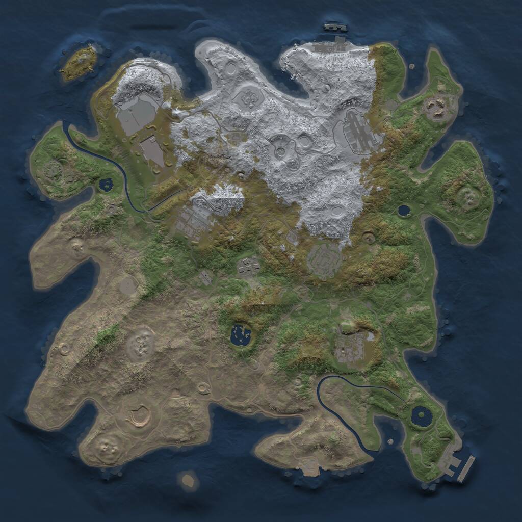 Rust Map: Procedural Map, Size: 3700, Seed: 866897755, 15 Monuments