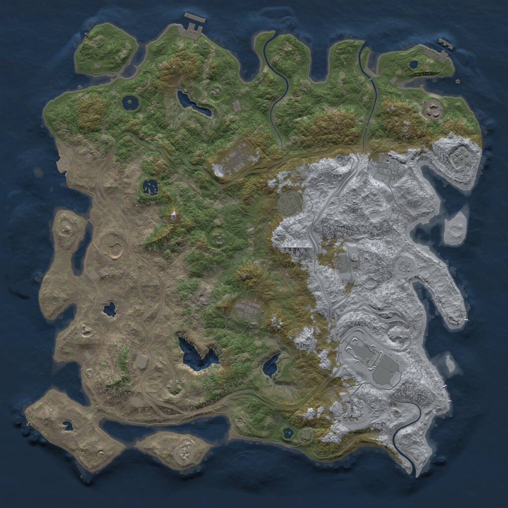 Rust Map: Procedural Map, Size: 4800, Seed: 106525710, 17 Monuments