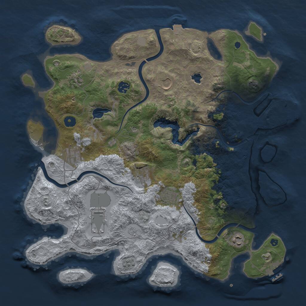 Rust Map: Procedural Map, Size: 4001, Seed: 654610000, 15 Monuments