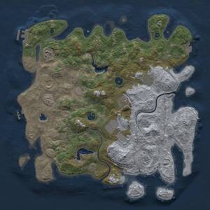 Thumbnail Rust Map: Procedural Map, Size: 4000, Seed: 111925, 14 Monuments