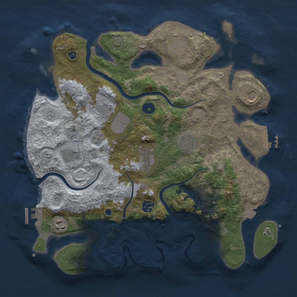 Rust Map: Procedural Map, Size: 3750, Seed: 1446355048, 15 Monuments