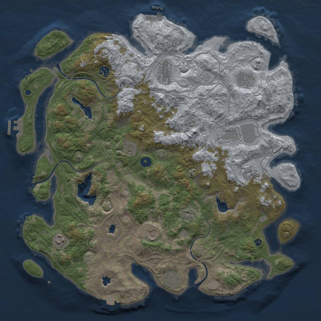 Rust Map: Procedural Map, Size: 4500, Seed: 8032025, 16 Monuments