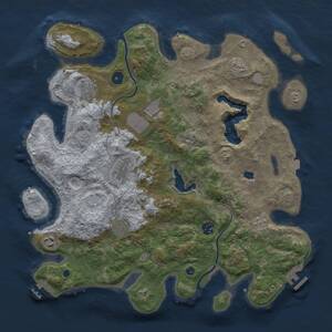 Thumbnail Rust Map: Procedural Map, Size: 4000, Seed: 2109466644, 13 Monuments